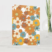 Retro Flowers 60's 70's Wedding Order of Service Programma (Achterkant)