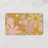 Retro Flowers 60s Esthetisch  Modern Visitekaartje (Achterkant)