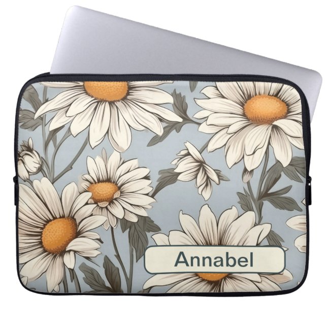 Retro Flowers 6 laptophoes Laptop Sleeve (Voorkant)
