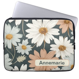 Retro Flowers 8 laptophoes Laptop Sleeve