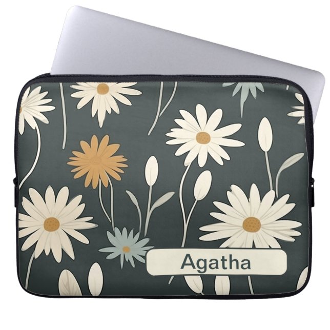 Retro Flowers 9 laptophoes Laptop Sleeve (Voorkant)