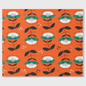 Retro flowers and leaves seamless pattern. cadeaupapier (Vlak)