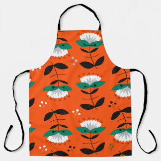 Retro flowers and leaves seamless pattern. schort