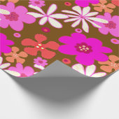 Retro Flowers Art  Cadeaupapier (Hoek)