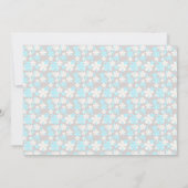 Retro Flowers Baby shower Invitation (Blue AA) Kaart (Achterkant)