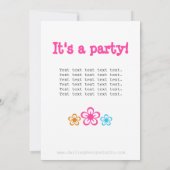 Retro Flowers Birthday Uitnodiging (Achterkant)