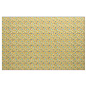 Retro Flowers Blush Yellow Blue Floral Pattern Stof (Yard (91,4 cm))
