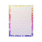 Retro Flowers Border op  regenboogverlichting Notitieblok (Linkerzijde)