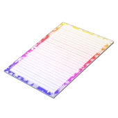 Retro Flowers Border op  regenboogverlichting Notitieblok (Schuin)