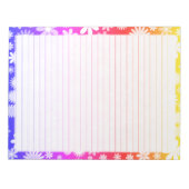 Retro Flowers Border op  regenboogverlichting Notitieblok (Voorkant)