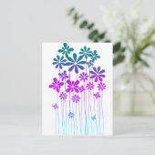 Retro Flowers Briefkaart (Staand voorkant)