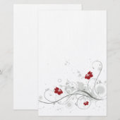 Retro Flowers Briefpapier (Voorkant / Achterkant)