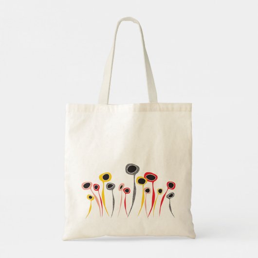 Retro Flowers Canvas tas (Achterkant)
