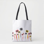 Retro Flowers Canvas tas (Voorkant)