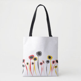 Retro Flowers Canvas tas