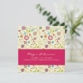 Retro Flowers ・ Certificeren ・ De datumkaart opsla Save The Date (Staand voorkant)