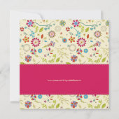 Retro Flowers ・ Certificeren ・ De datumkaart opsla Save The Date (Achterkant)