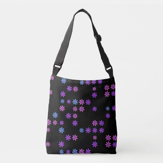Retro Flowers Crossbody Tas (Voorkant)