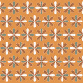 Retro Flowers Curtain Brown Terracotta Style Douchegordijn
