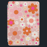 Retro Flowers doorhalen Oranje doornhaai iPad Air Cover<br><div class="desc">Kleurrijke retro bloemen: bloemen - warme tinten   perzikachtergrond en witte,  wazige roze,  oranje en gele bloemen.</div>