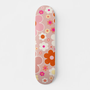 Retro Flowers doorhalen Oranje doornhaai Persoonlijk Skateboard