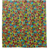 Retro flowers douchegordijn (Voorkant)