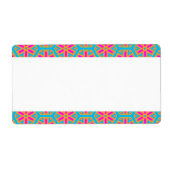 Retro Flowers Etiket (Voorkant)