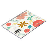 Retro Flowers Foliage Notitieboek (Linkerzijde)