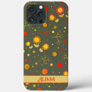  Retro Flowers Fun Custom Stippen Modern Case-Mate iPhone Case