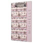 Retro Flowers, gepersonaliseerd op naam Floral Dai Klembord (Links)