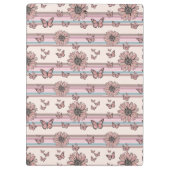 Retro Flowers, gepersonaliseerd op naam Floral Dai Klembord (Achterkant)