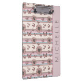 Retro Flowers, gepersonaliseerd op naam Floral Dai Klembord (Rechts)