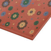 Retro Flowers Glass Cutting Board Snijplank (Hoek)