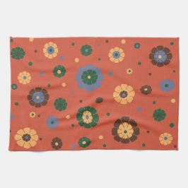 Retro Flowers Kitchen Towel Theedoek