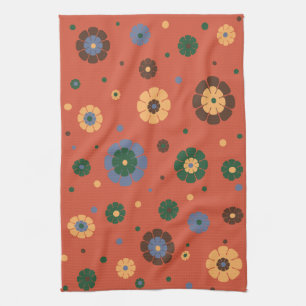 Retro Flowers Kitchen Towel Theedoek