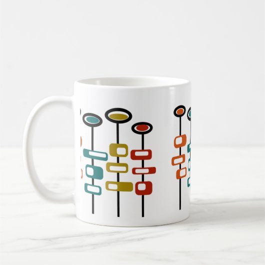 Retro Flowers Koffiemok (Links)