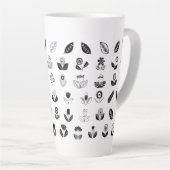 retro-flowers-leaf-flower-vintage latte mok (Rechterhoek)