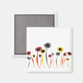 Retro Flowers Magnet (Voorkant / Achterkant)