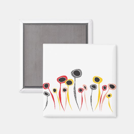 Retro Flowers Magnet (Voorkant / Achterkant)