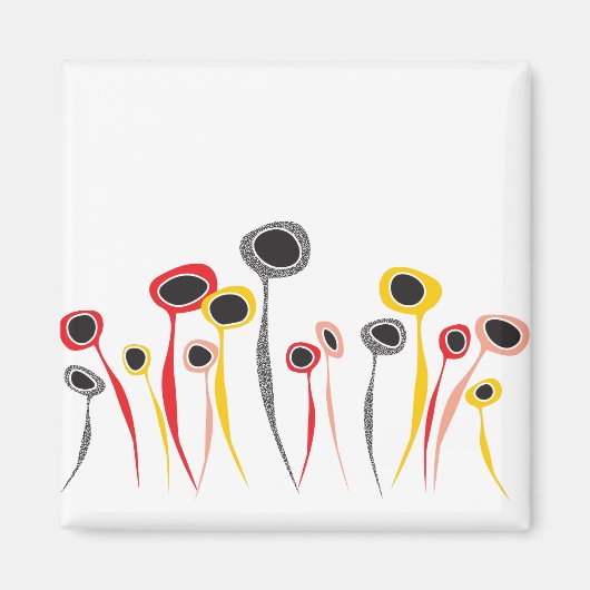 Retro Flowers Magnet (Voorkant)