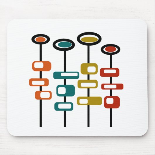 Retro Flowers Muismat (Voorkant)