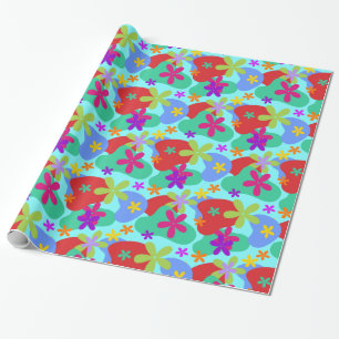 Retro Flowers naadloos gekleurd patroon Cadeaupapier