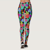 Retro Flowers naadloos gekleurd patroon Leggings (Achterkant)