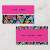 Retro Flowers naadloos gekleurd patroon Visitekaartje (Voorkant / Achterkant)