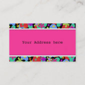 Retro Flowers naadloos gekleurd patroon Visitekaartje (Achterkant)