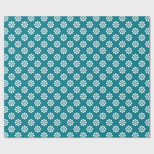 Retro Flowers naadloos patroonwit Cadeaupapier (Vlak)