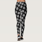Retro Flowers naadloos patroonwit Leggings (Achterkant)