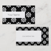 Retro Flowers naadloos patroonwit Visitekaartje (Voorkant / Achterkant)