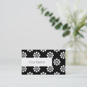 Retro Flowers naadloos patroonwit Visitekaartje (Staand voorkant)