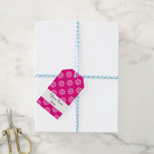 Retro Flowers naadloze witte patronen Cadeaulabel